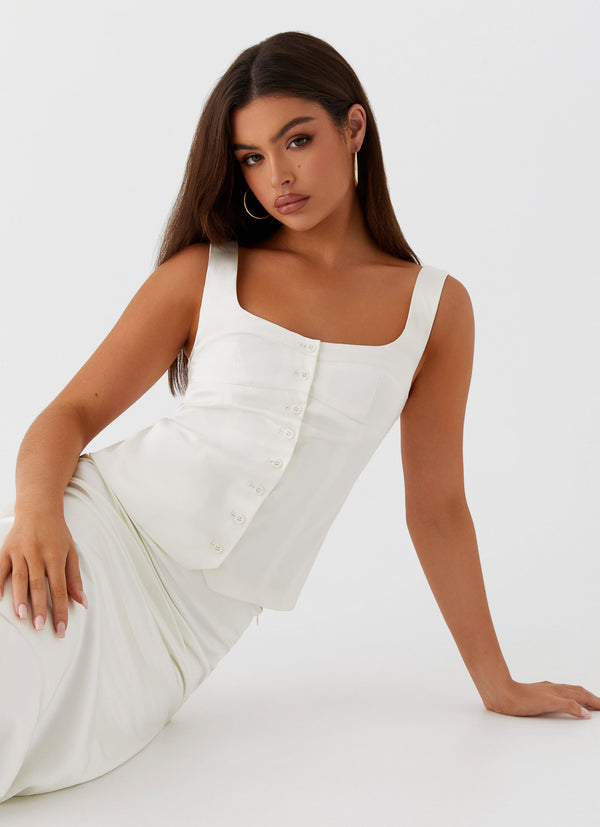 peppermayo Peppermayo Exclusive - Golden Skies Bustier Panel Top - Ivory
