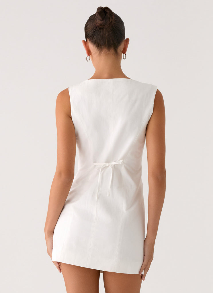 Peppermayo Peppermayo Exclusive - Golden Touch Cotton Mini Dress - White