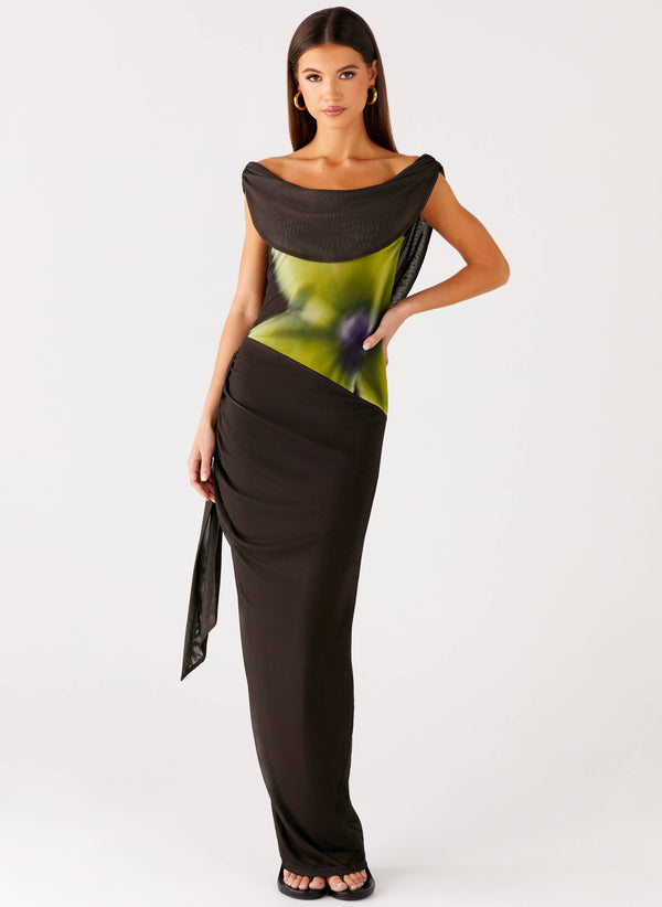 peppermayo Peppermayo Exclusive - Good Fortune Maxi Dress - Lime Flower