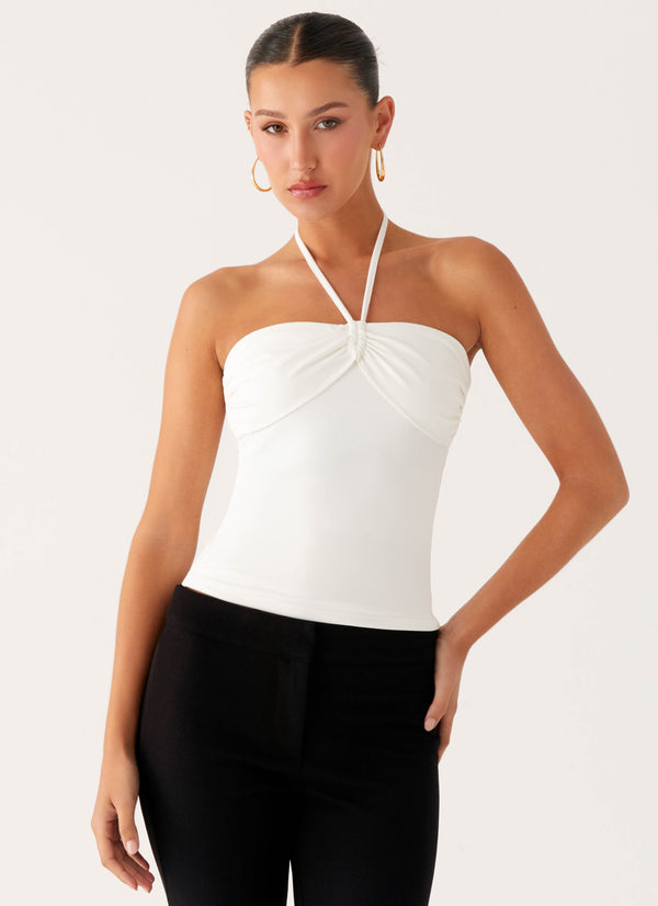 peppermayo Peppermayo Exclusive - Good Thing Halter Top - White
