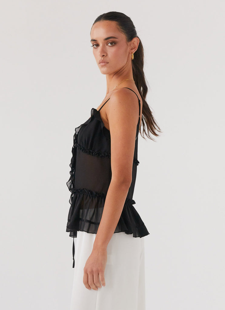 Peppermayo Peppermayo Exclusive - Got It Bad Frill Cami Top - Black