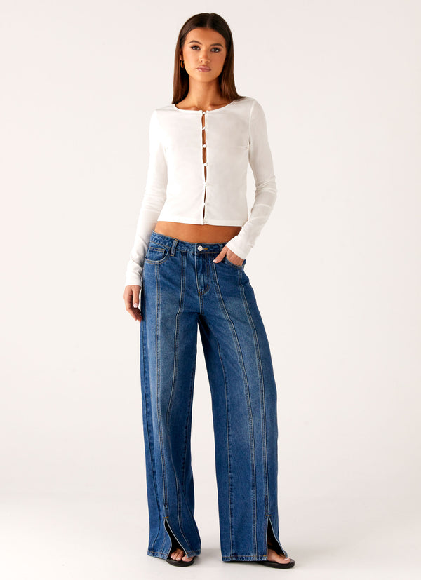 peppermayo Peppermayo Exclusive - Grayson Straight Leg Jeans - Denim Blue