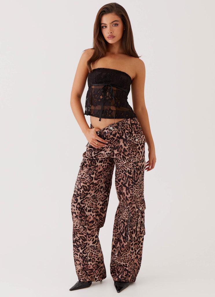 Peppermayo Peppermayo Exclusive - Greedy Cargo Pants - Leopard
