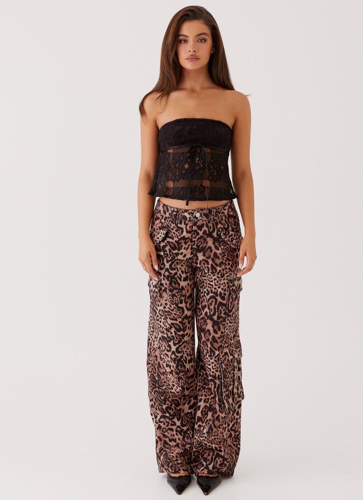 Peppermayo Peppermayo Exclusive - Greedy Cargo Pants - Leopard