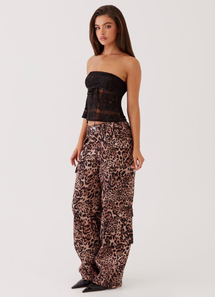 Peppermayo Peppermayo Exclusive - Greedy Cargo Pants - Leopard