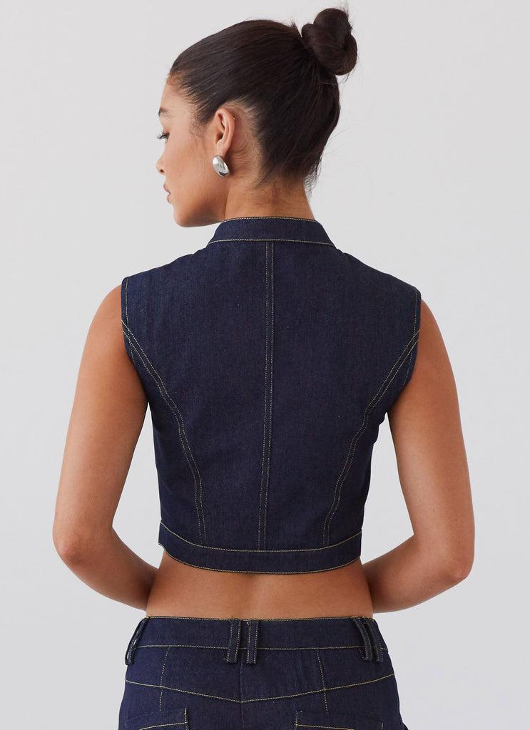 Peppermayo Peppermayo Exclusive - Greedy Denim Buckle Top - Indigo