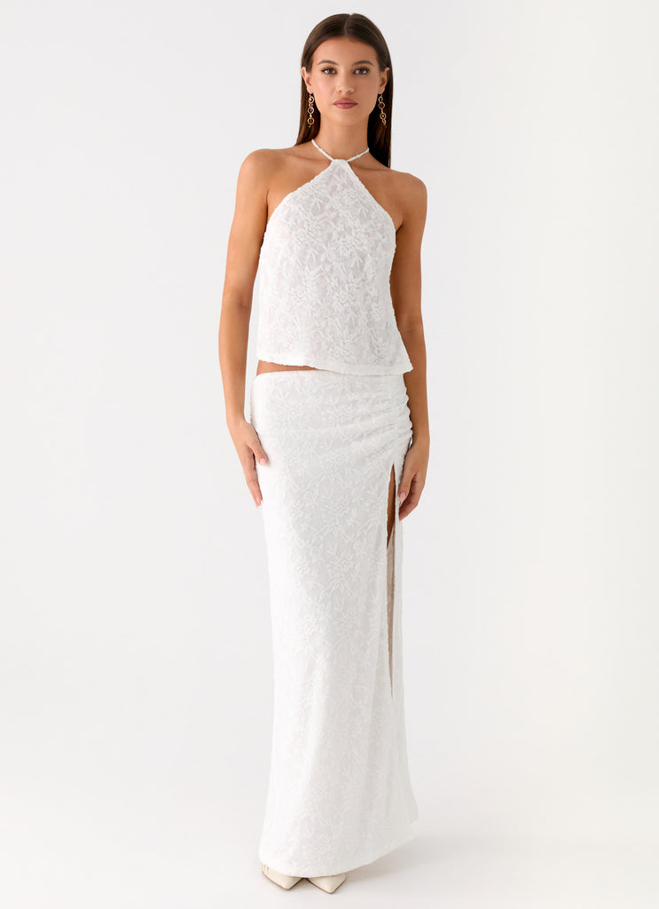 Peppermayo Peppermayo Exclusive - Griff Backless Jacquard Top - White