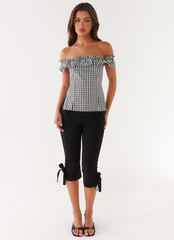 peppermayo Peppermayo Exclusive - Gwyneth Top - Black Gingham