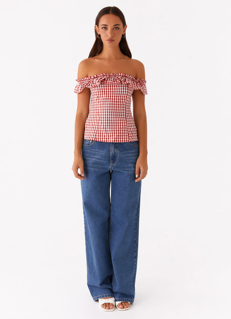 Peppermayo Peppermayo Exclusive - Gwyneth Top - Red Gingham