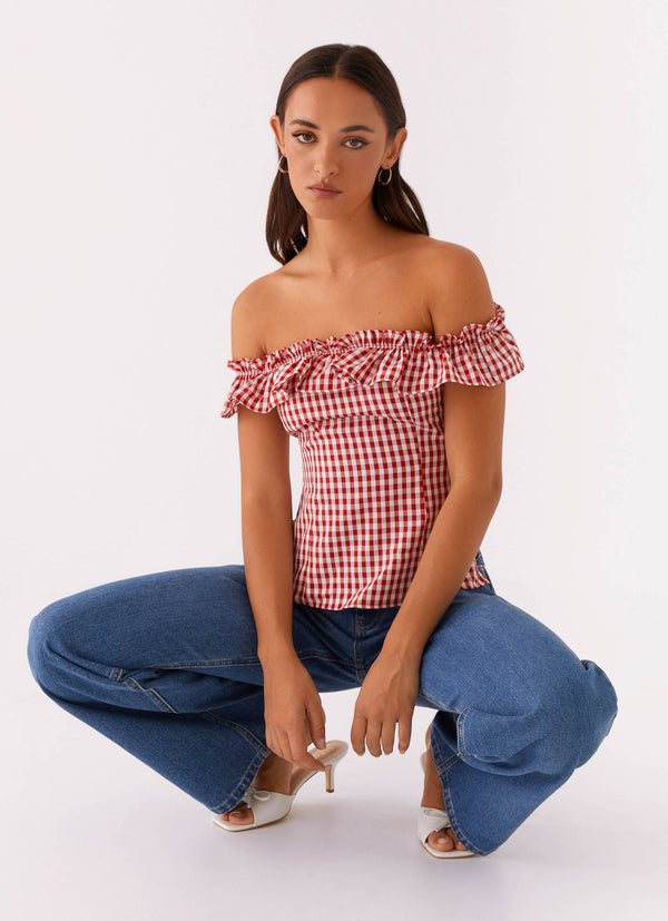 peppermayo Peppermayo Exclusive - Gwyneth Top - Red Gingham