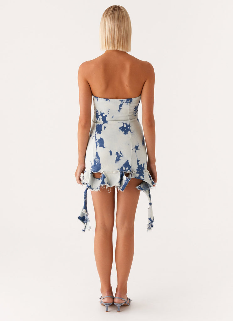 Peppermayo Peppermayo Exclusive - Hard To Handle Mini Dress - Acid Denim Wash