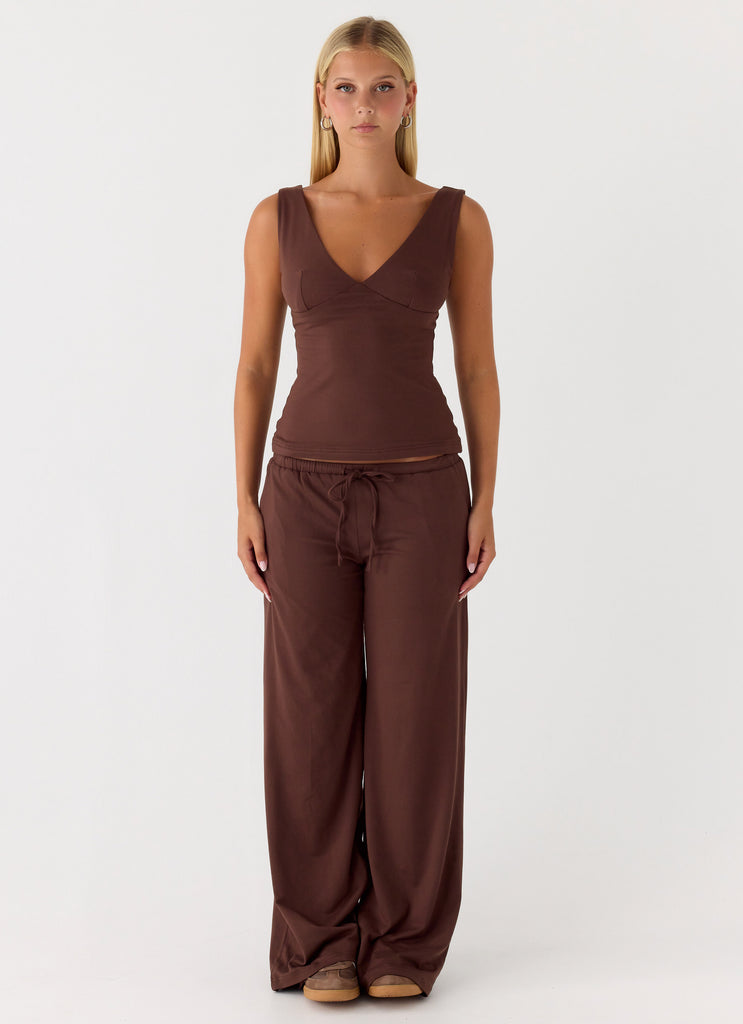 Peppermayo Peppermayo Exclusive - Hard To Tame Stretch Sweatpants - Chocolate