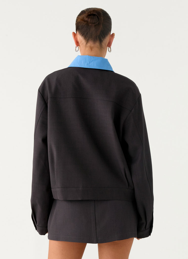 Peppermayo Peppermayo Exclusive - Harlee Poplin Suiting Jacket - Charcoal