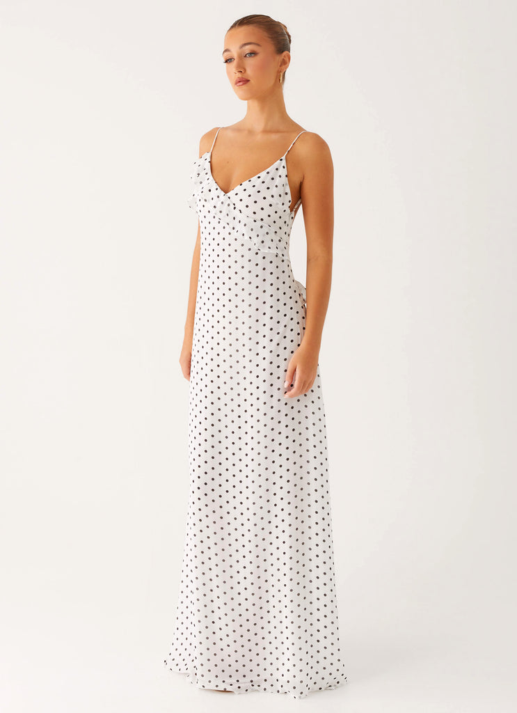 Peppermayo Peppermayo Exclusive - Harri Maxi Dress - White Polka Dot