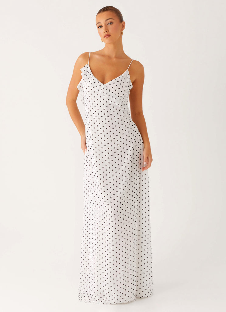 Peppermayo Peppermayo Exclusive - Harri Maxi Dress - White Polka Dot