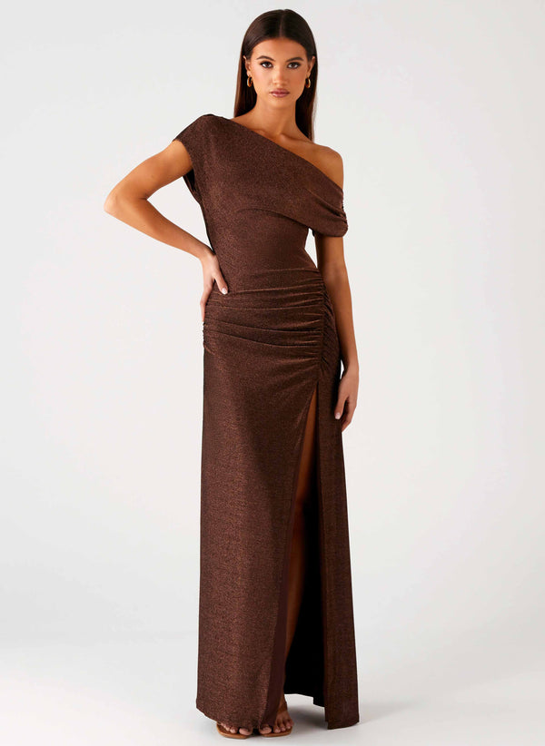 peppermayo Peppermayo Exclusive - Harvest Moon Maxi Dress - Chocolate