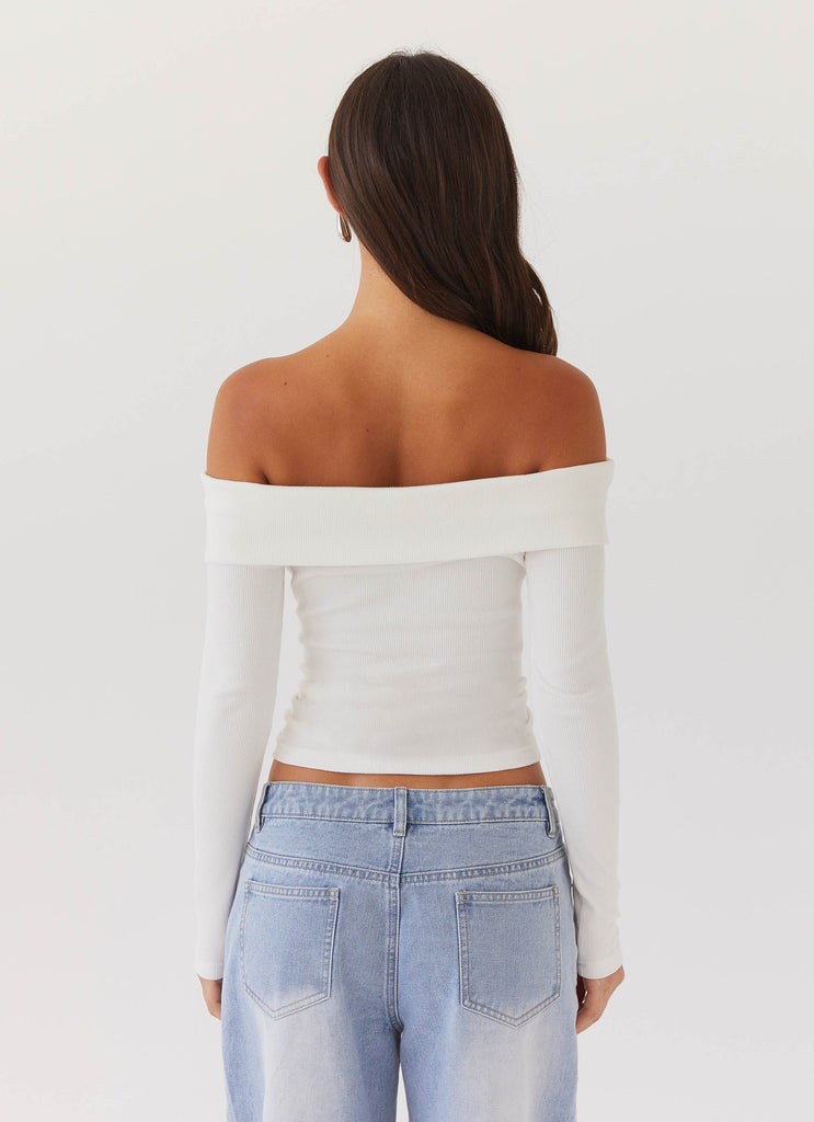 Peppermayo Peppermayo Exclusive - Hayley Long Sleeve Ribbed Top - White