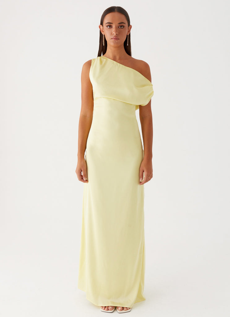 Peppermayo Peppermayo Exclusive - Heart Of Glass Satin Maxi Dress - Yellow