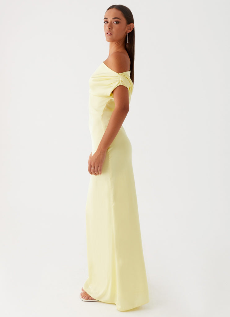 Peppermayo Peppermayo Exclusive - Heart Of Glass Satin Maxi Dress - Yellow