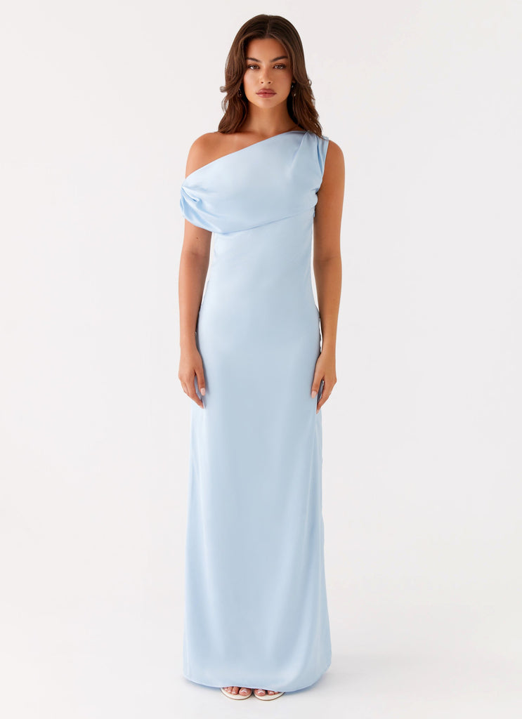 Peppermayo Peppermayo Exclusive - Heart Of Glass Satin Maxi Dress - Blue
