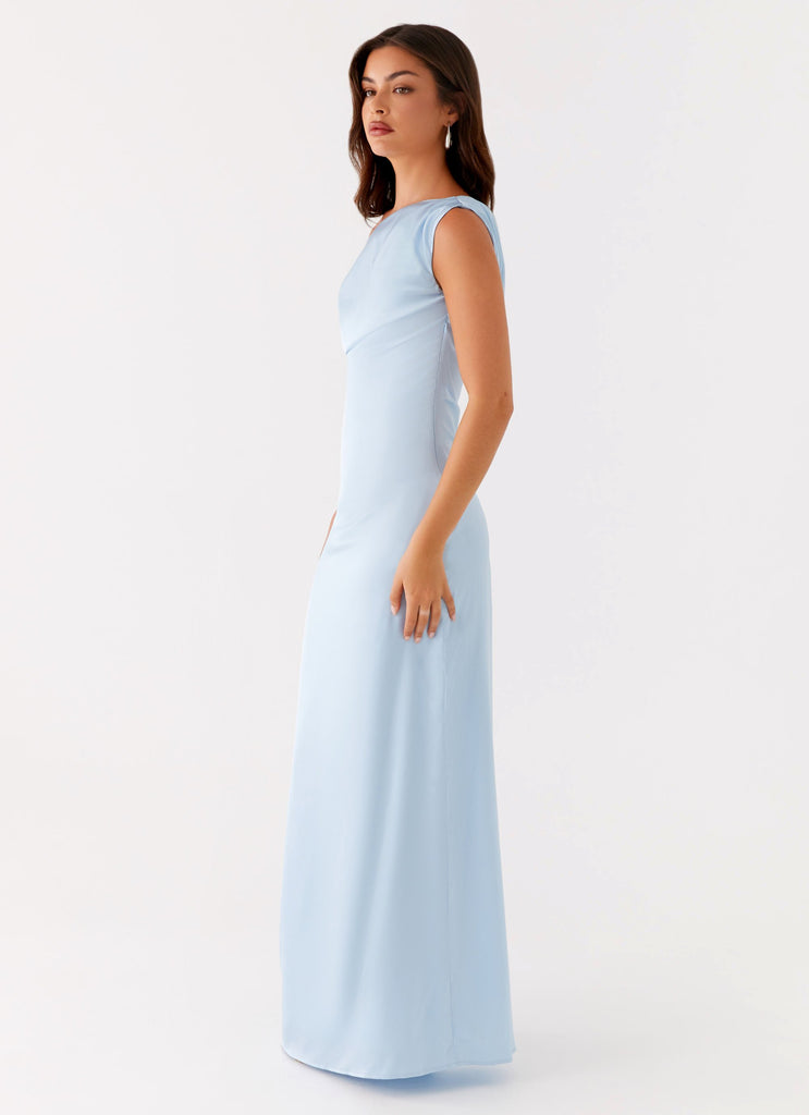 Peppermayo Peppermayo Exclusive - Heart Of Glass Satin Maxi Dress - Blue
