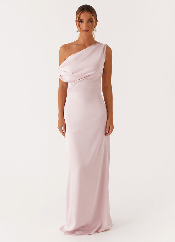 peppermayo Peppermayo Exclusive - Heart Of Glass Satin Maxi Dress - Pink