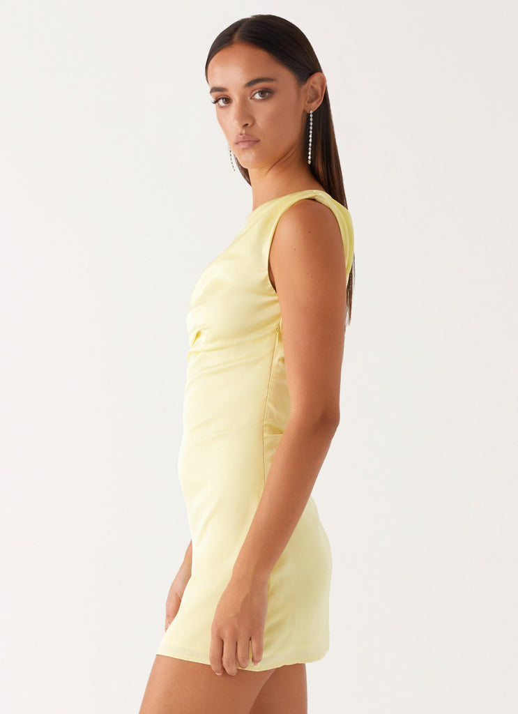 Peppermayo Peppermayo Exclusive - Heart Of Glass Satin Mini Dress - Yellow