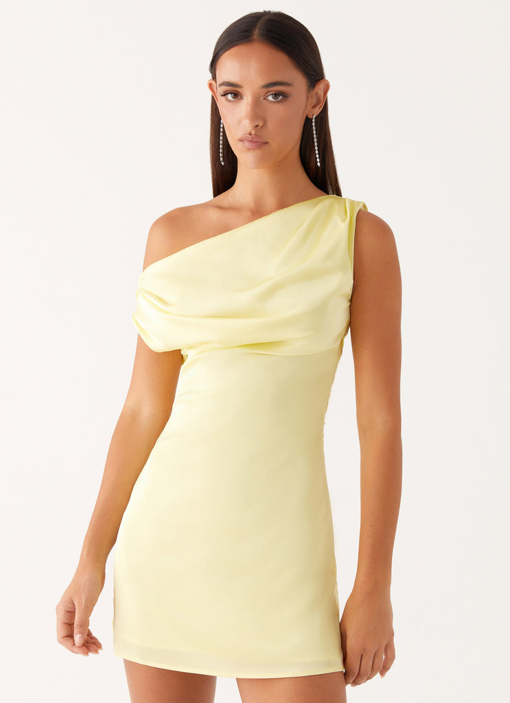 Peppermayo Peppermayo Exclusive - Heart Of Glass Satin Mini Dress - Yellow