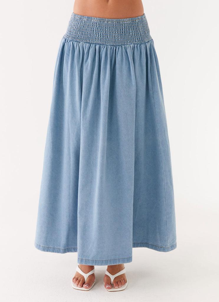 Peppermayo Peppermayo Exclusive - Heater Midi Skirt - Washed Blue