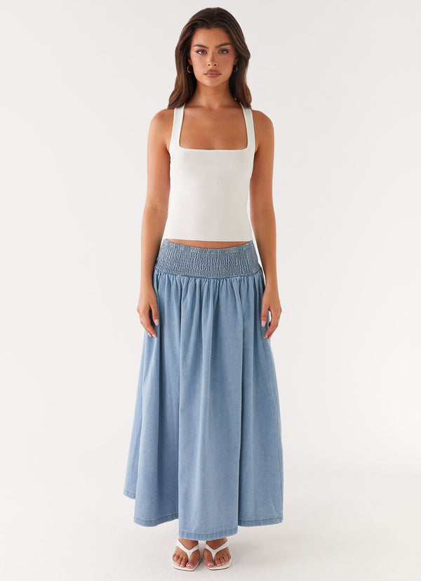 peppermayo Peppermayo Exclusive - Heater Midi Skirt - Washed Blue