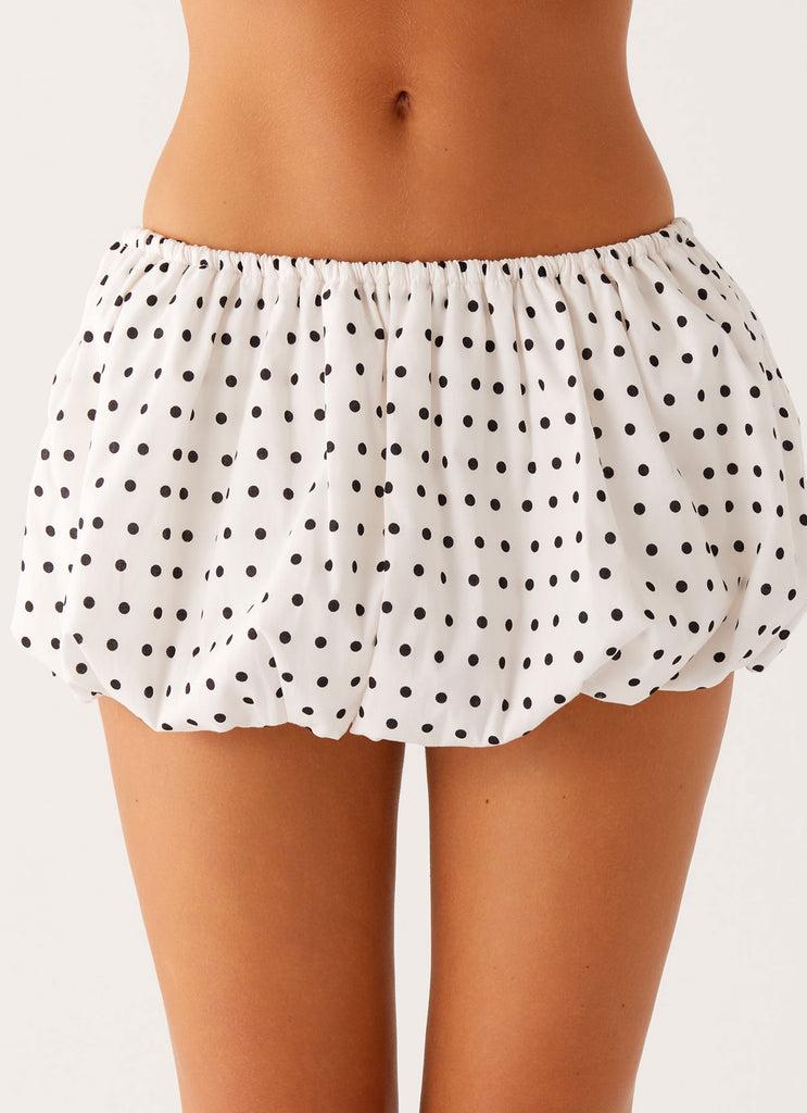 Peppermayo Peppermayo Exclusive - Heather Mini Skort - White Black Polka Dot