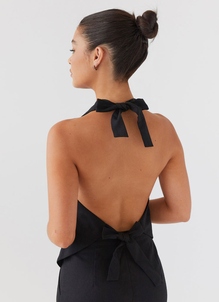 Peppermayo Peppermayo Exclusive - Heatwave Linen Apron Top - Black