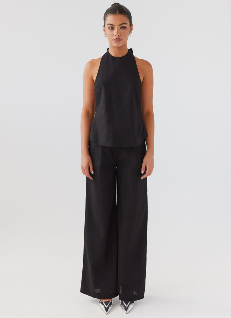 Peppermayo Peppermayo Exclusive - Heatwave Linen Apron Top - Black