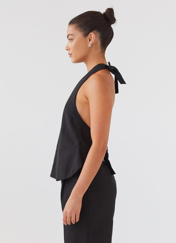 Peppermayo Peppermayo Exclusive - Heatwave Linen Apron Top - Black