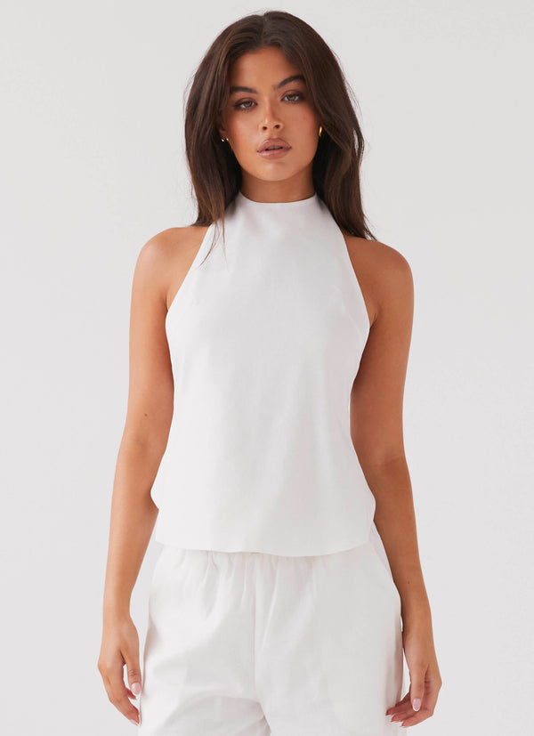 peppermayo Peppermayo Exclusive - Heatwave Linen Apron Top - White