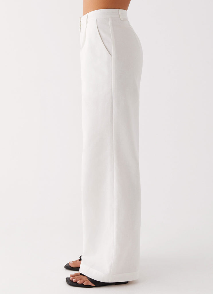 Peppermayo Peppermayo Exclusive - Heatwave Linen Wide Leg Pants - White