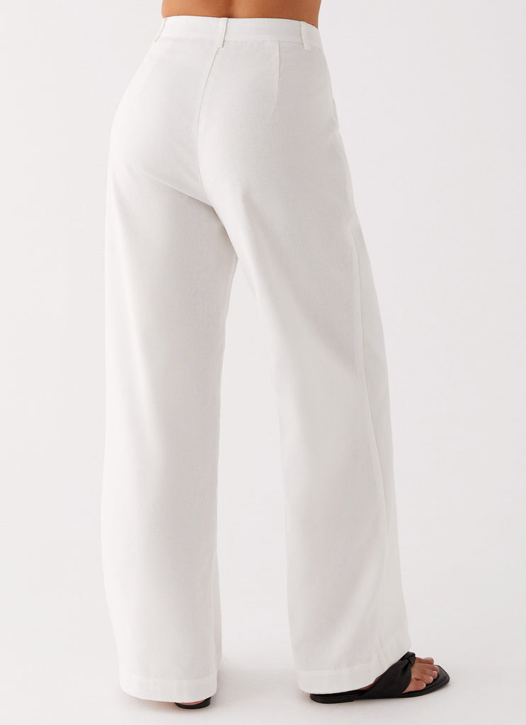 Peppermayo Peppermayo Exclusive - Heatwave Linen Wide Leg Pants - White