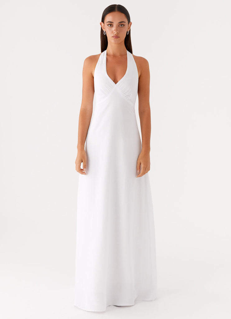 Peppermayo Peppermayo Exclusive - Heavy Hearted Linen Maxi Dress - White