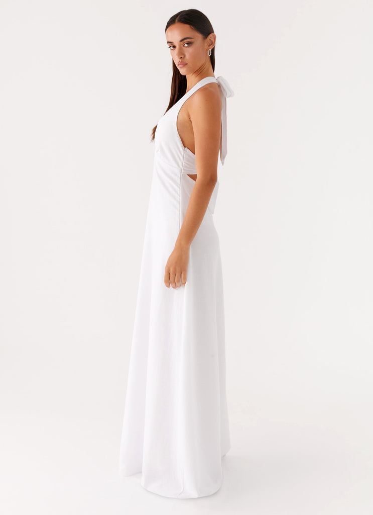 Peppermayo Peppermayo Exclusive - Heavy Hearted Linen Maxi Dress - White