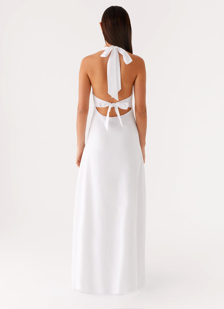 Peppermayo Peppermayo Exclusive - Heavy Hearted Linen Maxi Dress - White