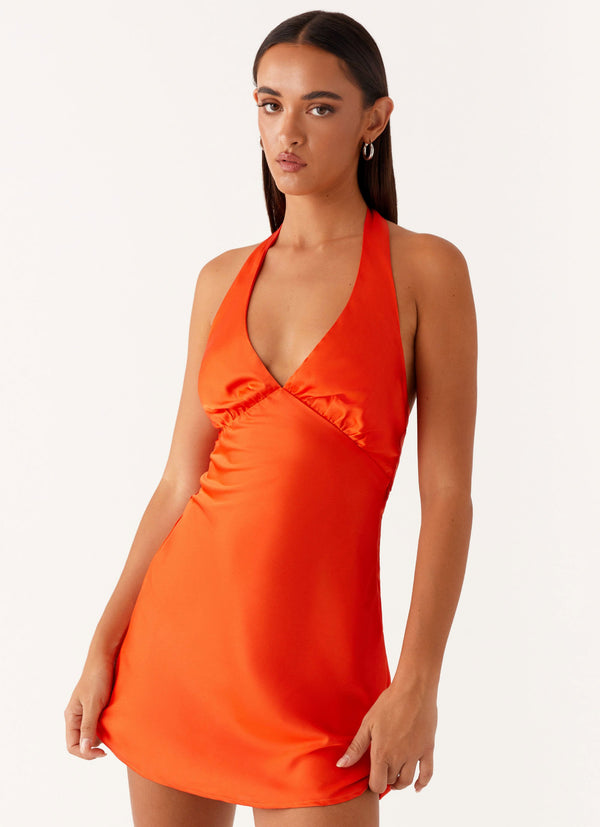 peppermayo Peppermayo Exclusive - Heavy Hearted Mini Dress - Orange