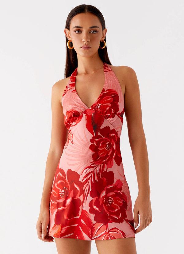 peppermayo Peppermayo Exclusive - Heavy Hearted Mini Dress - Sicily Sunsets Print