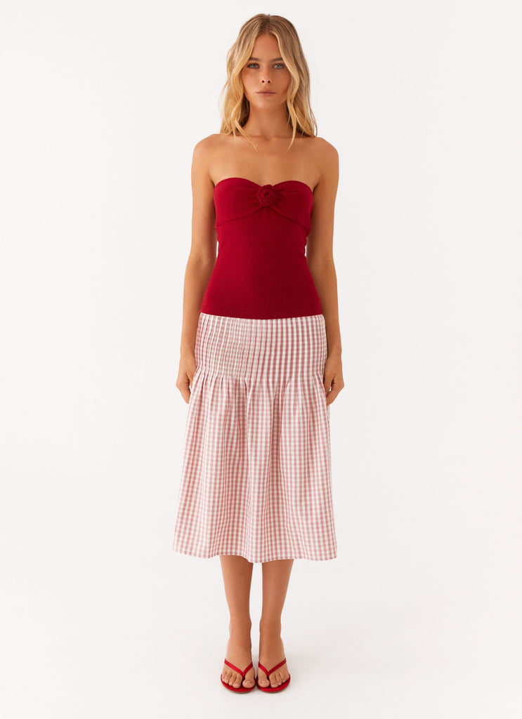 Peppermayo Peppermayo Exclusive - Hidden Hills Knit Rose Top - Maroon