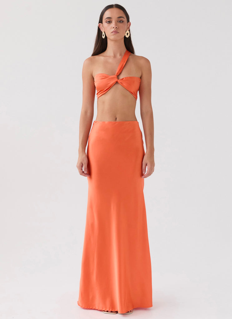 Peppermayo Peppermayo Exclusive - Hidden Oasis Satin Top - Tangerine