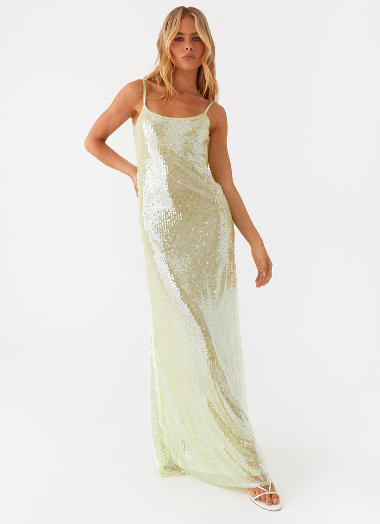 Peppermayo Peppermayo Exclusive - Higher Level Sequin Maxi Dress - Mint