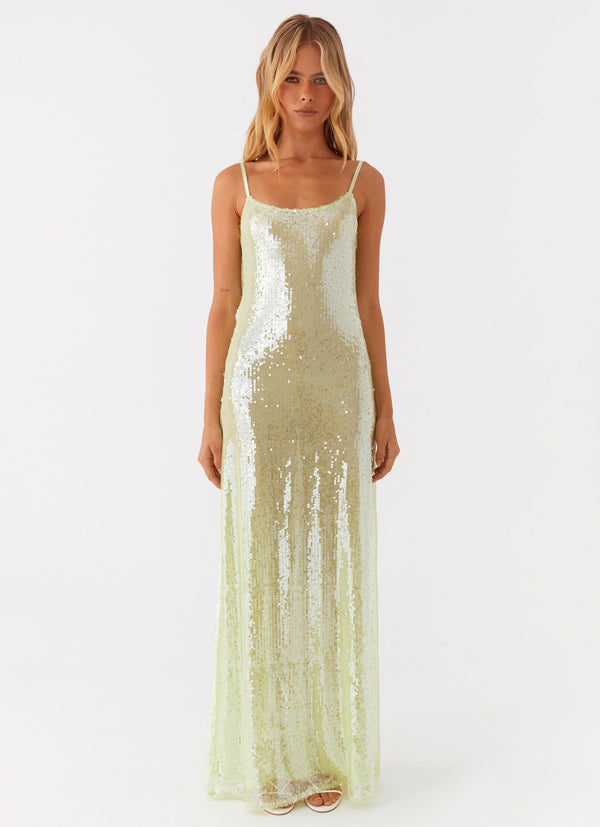 peppermayo Peppermayo Exclusive - Higher Level Sequin Maxi Dress - Mint