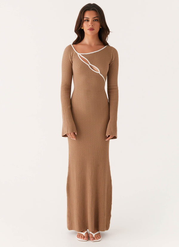 peppermayo Peppermayo Exclusive - Hilary Crochet Maxi Dress - Tan