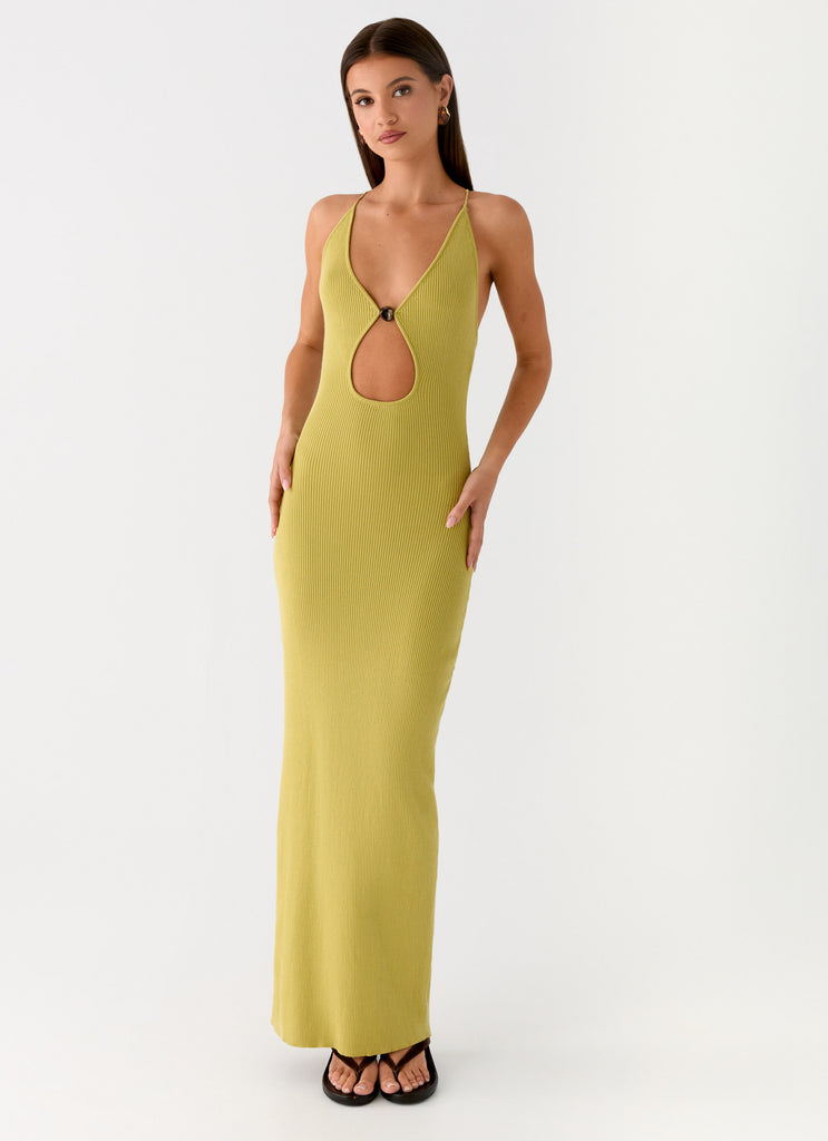 Peppermayo Peppermayo Exclusive - Hold On Tight Knit Maxi Dress - Olive