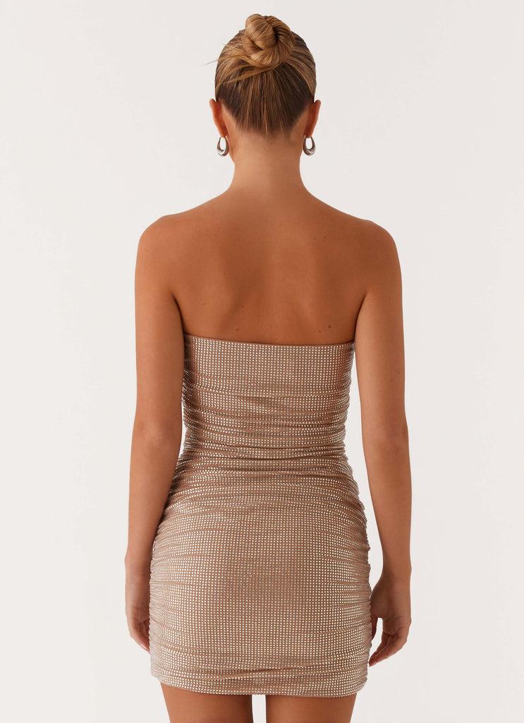 Peppermayo Peppermayo Exclusive - Hollywood Dream Rhinestone Mini Dress - Silver Rhinestone