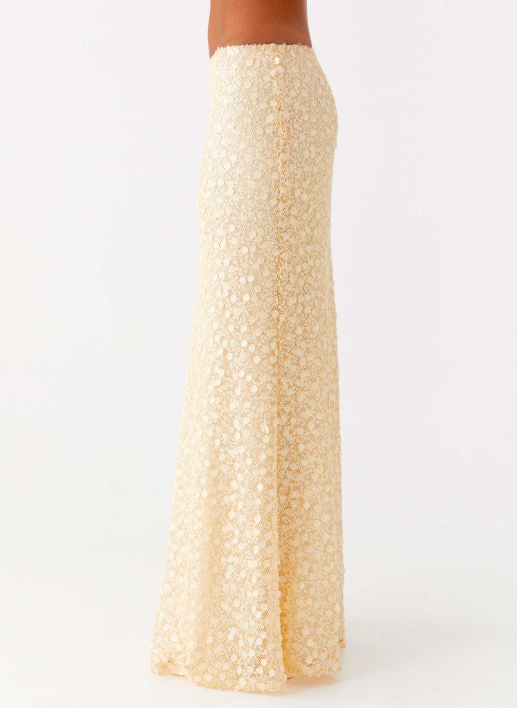 Peppermayo Peppermayo Exclusive - Honestly Sequin Maxi Skirt - Yellow